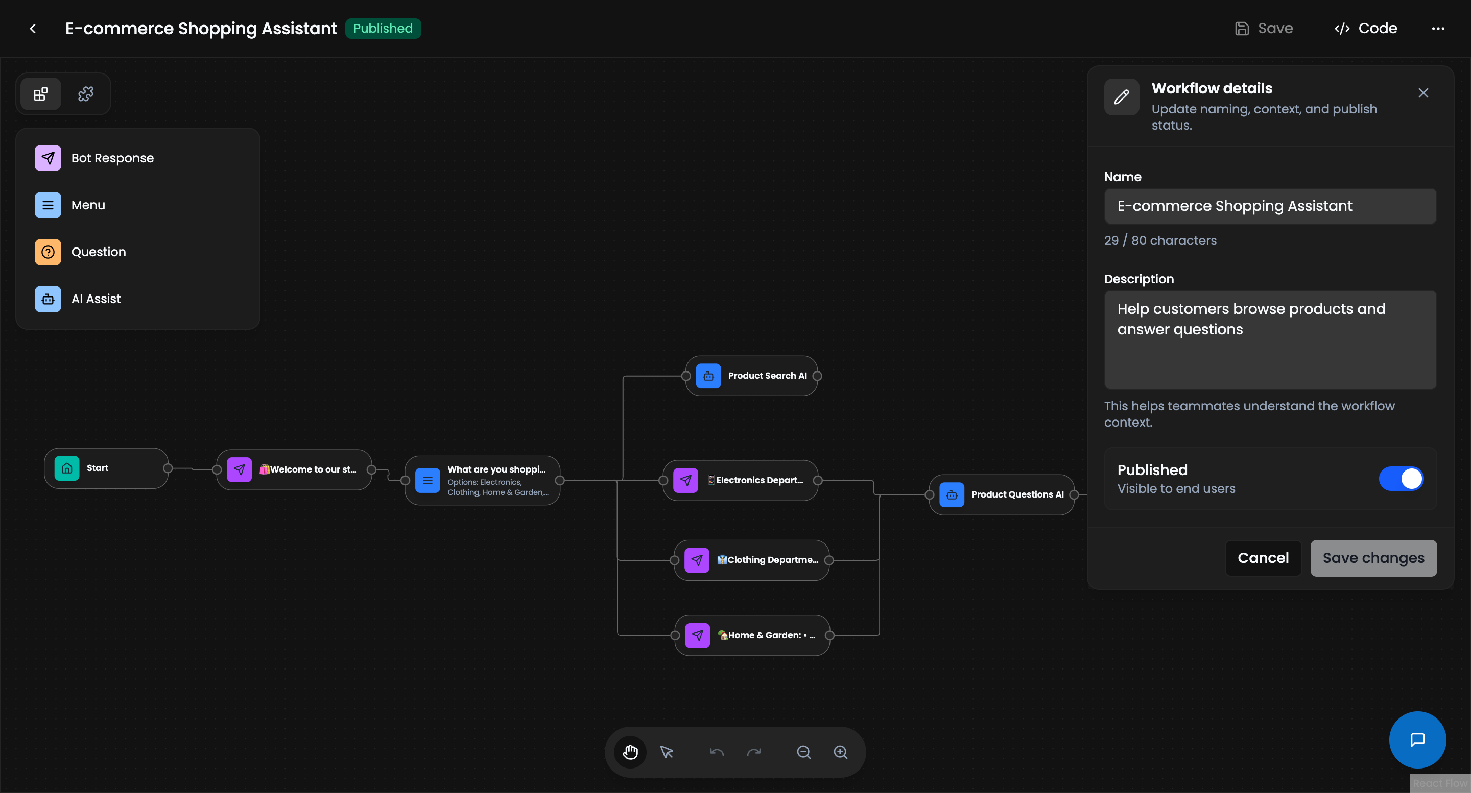 Workflow Example - Dark